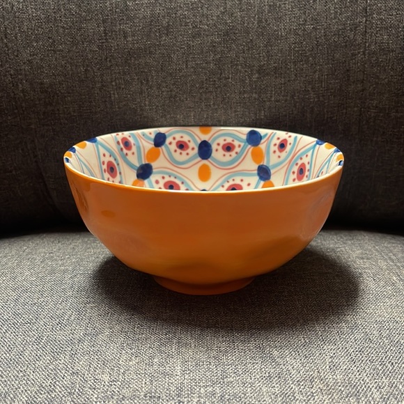 Anthropologie Orange Ikat Bowl - Picture 2 of 7